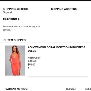 Lulu’s Neon Coral Bodycon Midi Dress